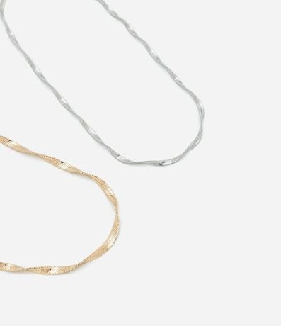 Collar 2 Capas con Cadena Italiana Torcida