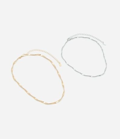 Collar 2 Capas con Cadena Italiana Torcida 2