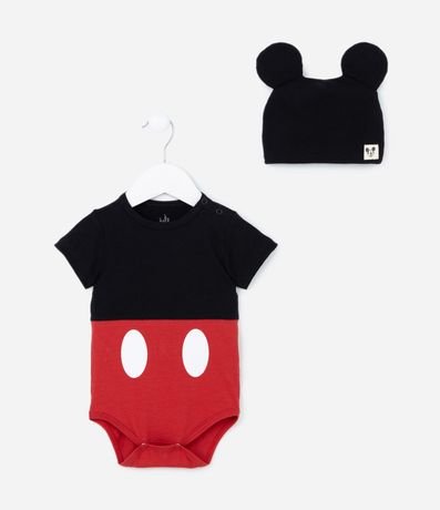 Body Infantil con Estampa Mickey con Gorro - Talle 0 a 18 meses 2