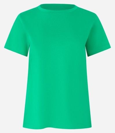 Blusa Alargada Básica en Algodón con Cuello Redondo y Manga Corta 6