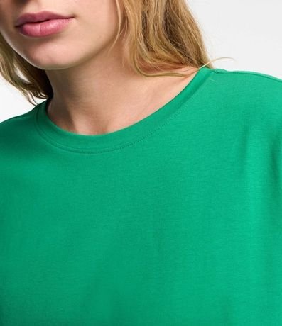 Blusa Alargada Básica en Algodón con Cuello Redondo y Manga Corta 5