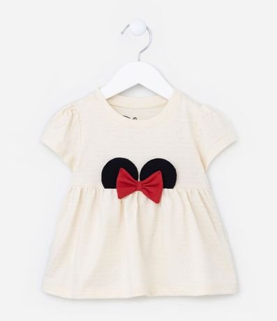 Blusa Amplia Infantil con Orejitas Minnie y Moña Aplicada - Talle 1 a 6 años