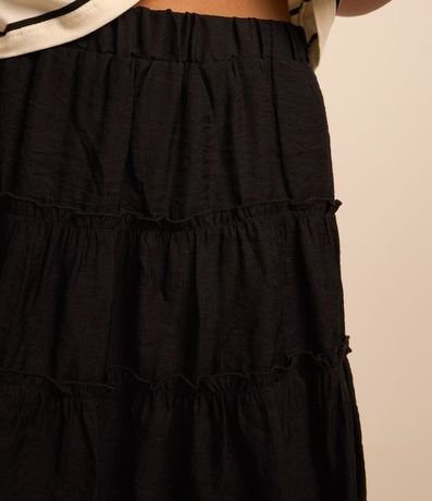 Pollera Corta en Viscosa Texturizada con Recortes Fruncidos 4