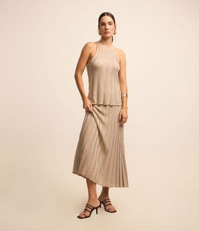 Blusa sin Manga en Punto Acanalado e Hilo Metalizado 2