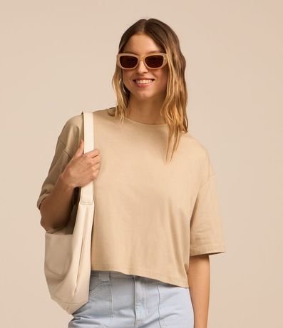 Blusa Cropped Oversized en Media Malla