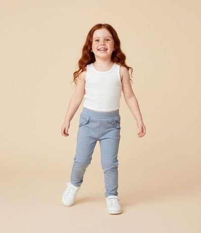 Pantalón Jegging Infantil con Volados en el Bolsillo - Talle 1 a 5 años