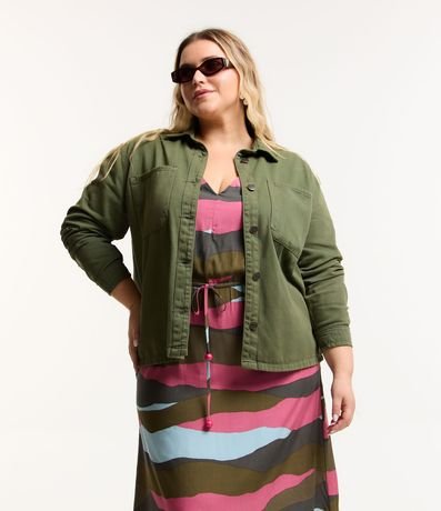 Campera Oversized Texturizada en Sarga Curve & Plus Size