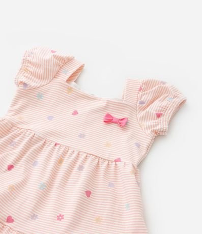 Vestido Infantil con Manga Abullonada y Moña - Talle 0 a 18 meses 6