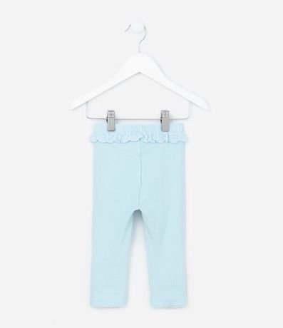 Pantalón Legging Infantil Texturizado con Volado de Broderie - Talle 0 a 18 Meses 2