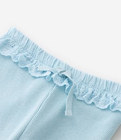 Pantalón Legging Infantil Texturizado con Volado de Broderie - Talle 0 a 18 Meses 5