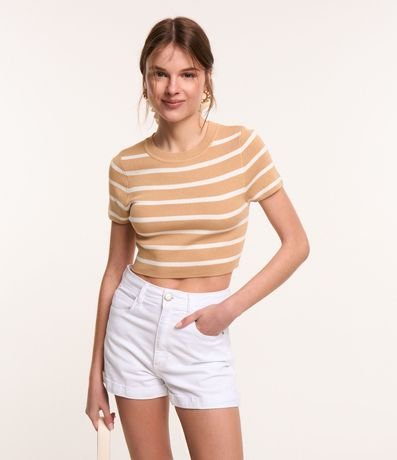 Blusa Cropped en Viscosa con Rayas