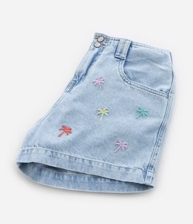 Short Infantil en Jeans con Bordado de Cocoteros - Talle 5 a 14 años 6