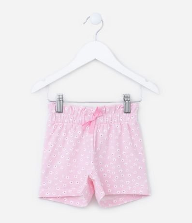 Short Clochard Infantil con Estampa de Mini Flores - Talle 1 a 5 años
