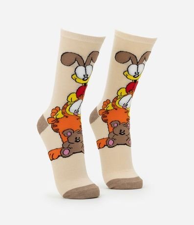 Media Caña Larga con Estampa Garfield y Odie 3