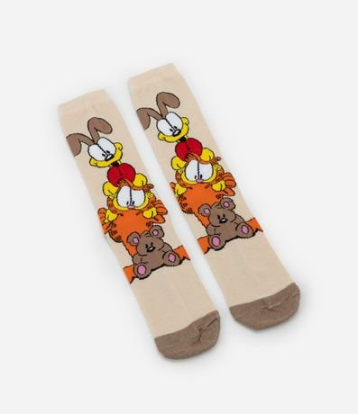 Media Caña Larga con Estampa Garfield y Odie 4