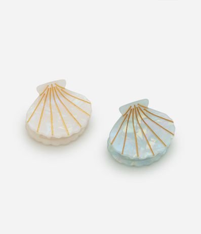 Kit 02 Pirañas para el Pelo de Plástico Detalles de Caracola y Metalizados