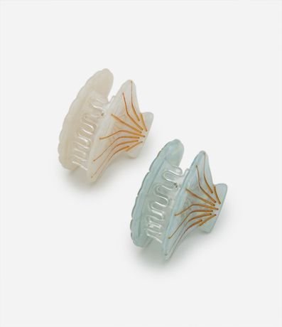 Kit 02 Pirañas para el Pelo de Plástico Detalles de Caracola y Metalizados 2