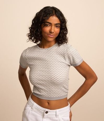 Blusa Cropped Seamless con Textura