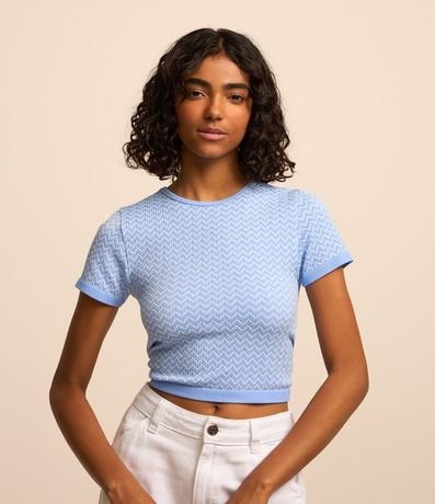 Blusa Cropped Seamless con Textura