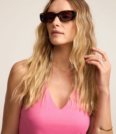 Vestido Evasê Midi en Piquet con Correa Cruzada con Nudo 3