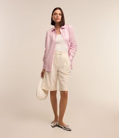 Camisa en Tricolina con Abotonado y Punho Largo 2