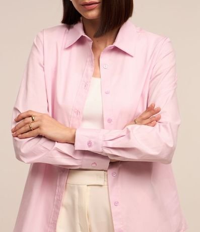 Camisa en Tricolina con Abotonado y Punho Largo 4