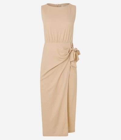 Vestido Evasê New Midi en Piquê con Lazo Lateral 5