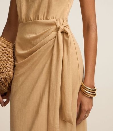 Vestido Evasê New Midi en Piquê con Lazo Lateral 4