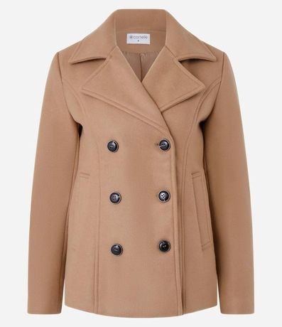 Saco Alargado en Polivelour Cruzado con Bolsillos 8