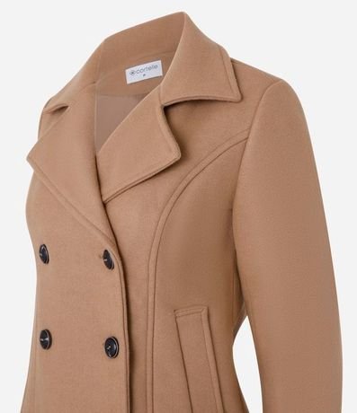 Saco Alargado en Polivelour Cruzado con Bolsillos 9