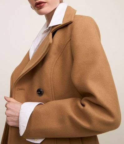 Saco Alargado en Polivelour Cruzado con Bolsillos 4