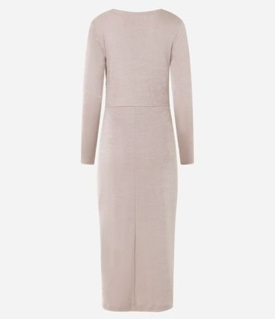 Vestido en Malla Polyvelour con Cuello Degagê y Detalle Pliegado 6