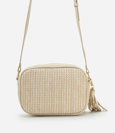 Bolso Camera Bag Pequeno con Borla y Efecto Paja 3
