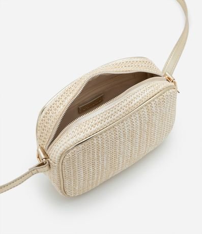 Bolso Camera Bag Pequeno con Borla y Efecto Paja 4
