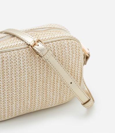Bolso Camera Bag Pequeno con Borla y Efecto Paja 7