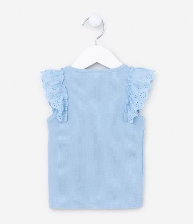 Musculosa Infantil Acanalada con Volado Broderie - Talle 1 a 5 años 2