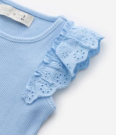 Musculosa Infantil Acanalada con Volado Broderie - Talle 1 a 5 años 4