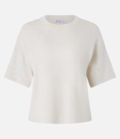Blusa en Punto con Brillos de Strass en la Manga 1