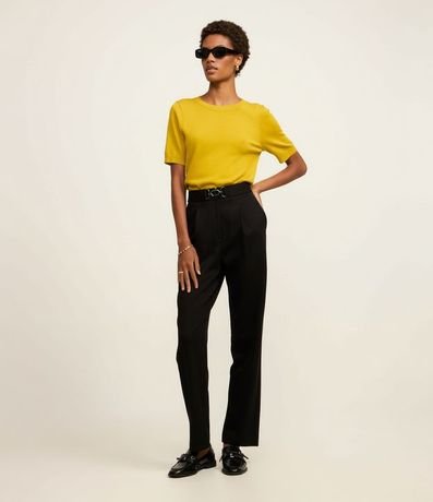 Blusa Básica de Punto con Cuello Redondo 4