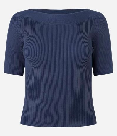 Blusa Básica de Punto con Escote Bote 5