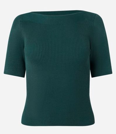 Blusa Básica de Punto con Escote Bote
