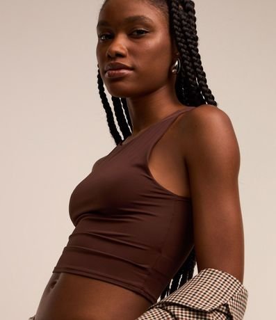 Musculosa Cropped en Microfibra Helada y Escote Halter 3