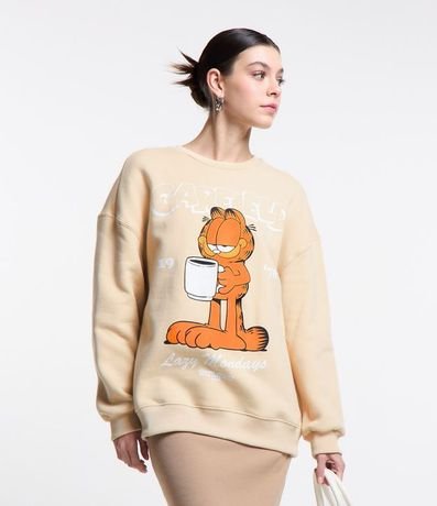 Buzo en Algodón con Forro Push y Estampado Garfield