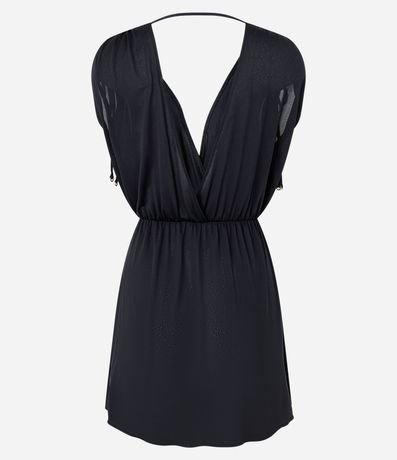 Salida de Playa Vestido en Crepé con Fruncido y Lazo en los Hombros 6