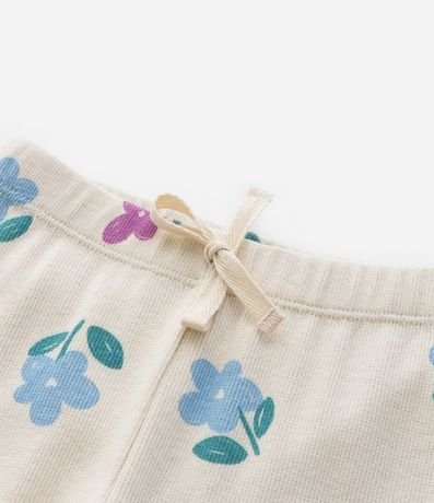 Pantalón Legging Infantil en Rib Floral - Talle 1 a 5 años 5