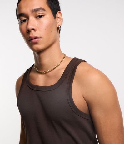 Musculosa Regular Básica en Rib de Algodón 3