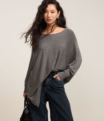 Suéter en Tricot con Escote Canoa 1