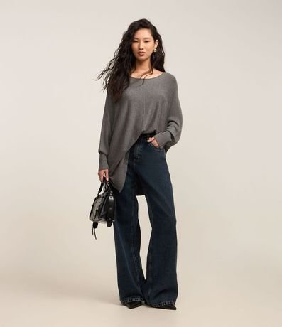 Suéter en Tricot con Escote Canoa 2