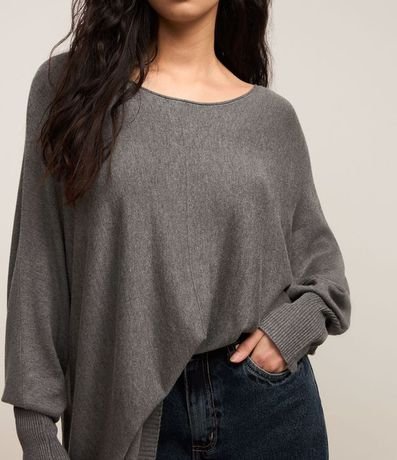 Suéter en Tricot con Escote Canoa 3