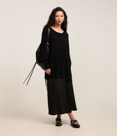 Suéter en Tricot con Escote Canoa 2